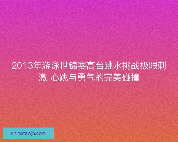 2013年游泳世锦赛高台跳水挑战极限刺激 心跳与勇气的完美碰撞